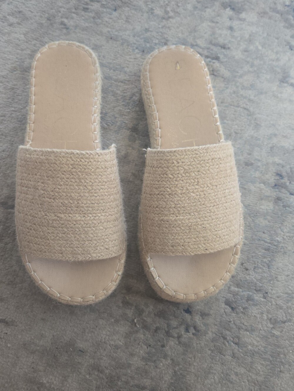 Woven Slide Sandals for Women - Natural Beige